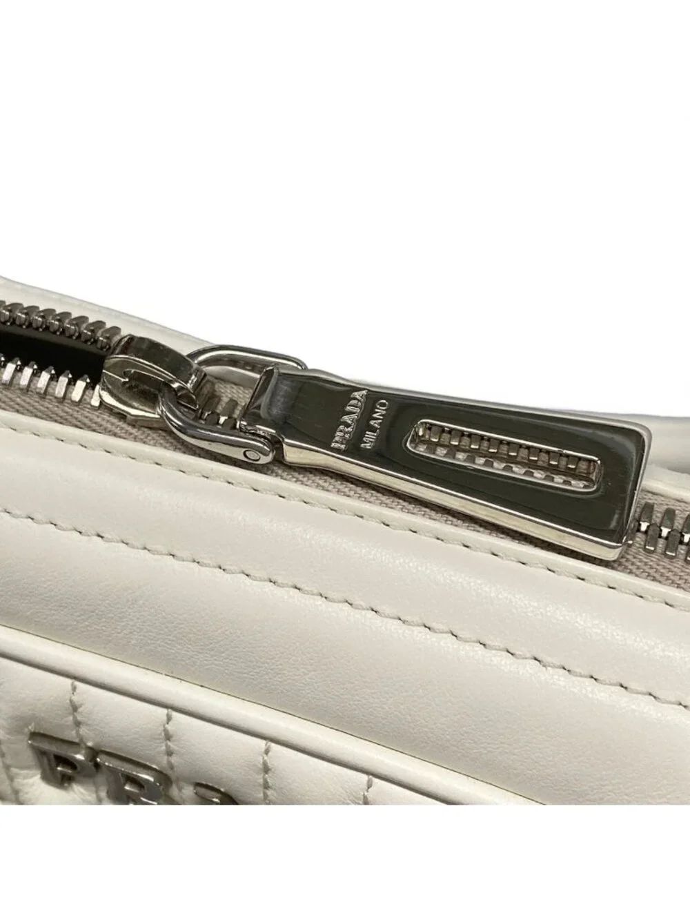 Prada Handbag Diagram White Quilted Leather
